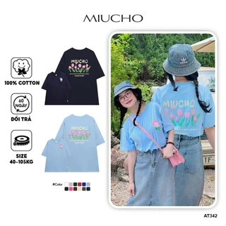 Áo thun unisex form rộng AT342 Miucho basic tee tay lỡ dành cho nam nữ in graphic