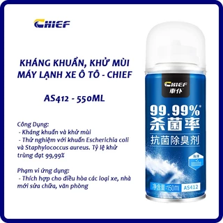 Chai xịt khử mùi kháng khuẩn máy lạnh xe ô tô - Chief