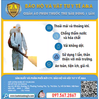 QUẦN ÁO BẢO HỘ LAO ĐỘNG PHUN THUỐC TRỪ SÂU (COMBO 05 BỘ)