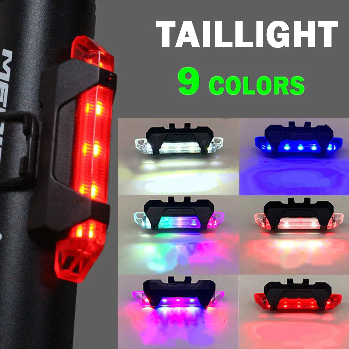 Đèn hậu xe đạp siêu sáng Đèn led xe đạp Đèn tín hiệu gắn xe đạp nhiều màu có cổng sạc USB