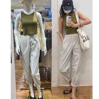 Quần dài cotton relaxed nữ Un1 xuất xịn