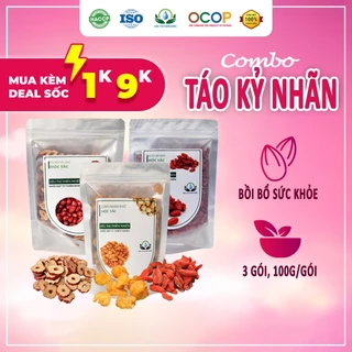 Combo Long Nhãn, Kỷ Tử, Táo Đỏ Thái Lát của SIÊU THỊ THIÊN NHIÊN Giúp Bồi Bổ Sức Khỏe Mỗi Gói 100G