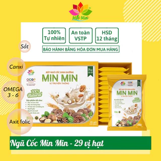 Bột Ngũ Cốc Dinh Dưỡng MIN MIN Vị Truyền Thống[COMBO 1.5 kg ] Từ 29 Loại Hạt hộp 500gr