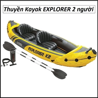 Thuyền kayak bơm hơi EXPLORER 2 người chính hãng INTEXX. Thuyền đôi dã ngoại du lịch cao cấp