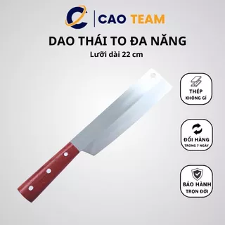 Dao thái bản to không gỉ siêu sắc bằng thép nhật trắng cao cấp - Chuôi gỗ hương DTT