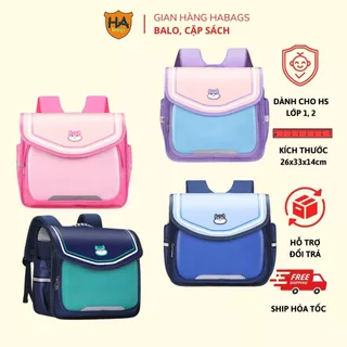 Cặp sách lớp 1, 2 HA BAGS kích thước 26x33x14cm, thiết kế để sách ngang HA1002