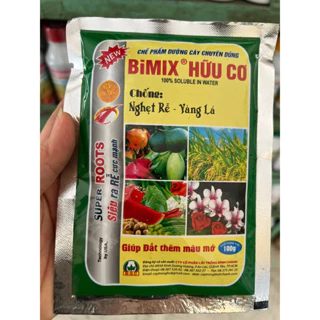 BIMIX HỮU CƠ gói 100g chống nghẹt rễ- vàng lá- giúp đất thêm màu mỡ