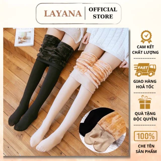 Quần tất nữ lót lông giữ nhiệt LAYANA màu da đen dày đẹp mùa đông siêu ấm QT03_LAYANA STORE