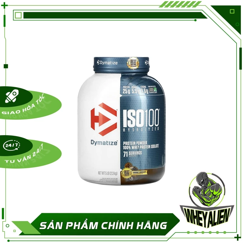 Dymatize Iso 100 5Lbs 2.3KG Protein Hydrolyzed - Sữa Dinh Dưỡng Hỗ Trợ Tăng Cơ Giảm Mỡ