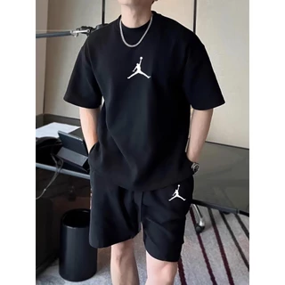 Bộ thể thao nam mùa hè mặc đi chơi bộ vải cotton kèm quần short đủ size thoáng mát in hình jod4n aothun.teenshop