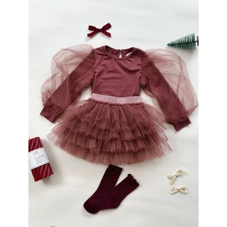 Áo Tay Bồng Tulle Dài Tay Bé Gái Lillie & Fairies