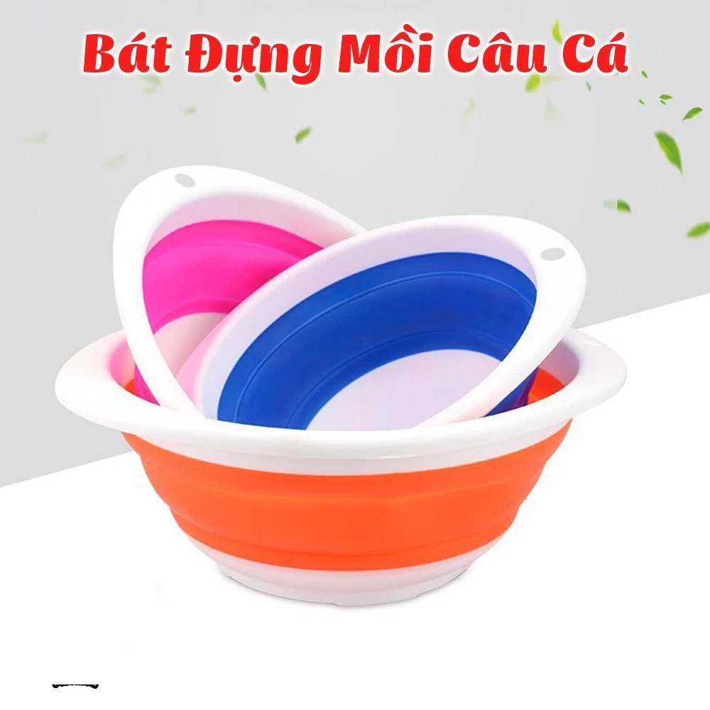 Bát đựng mồi câu cá gấp gọn tiện lợi , khay đựng mồi câu