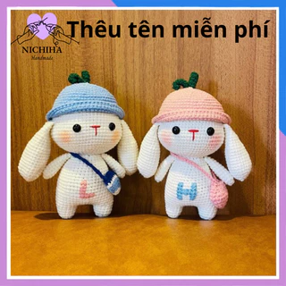 Thỏ móc Len nhồi Bông - Thú Bông Len Handmade Nichiha Đan Móc Thủ Công Bằng Tay_làm quà tặng sinh nhật bạn bè người thân