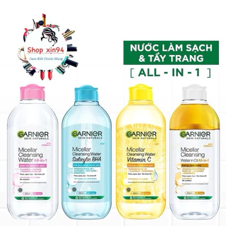 [Chính hãng]-Nước Tẩy Trang, Làm Sạch Sâu Garnier Micellar Cleansing Water (Sz To Tiết kiệm 400ml)