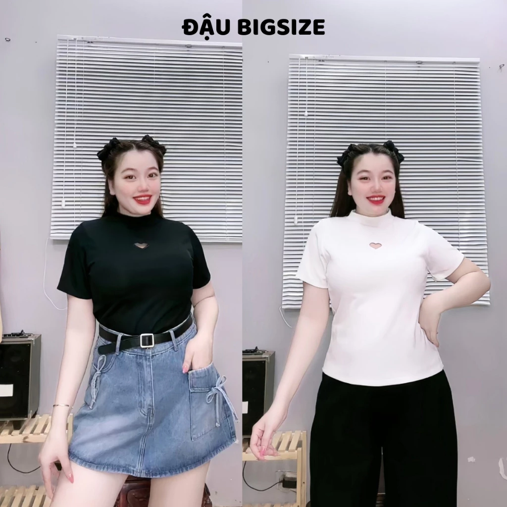 Áo babytee bigsize nữ tay ngắn cổ cao ôm body tôn dáng chất gân tăm mềm mịn co giãn - G147