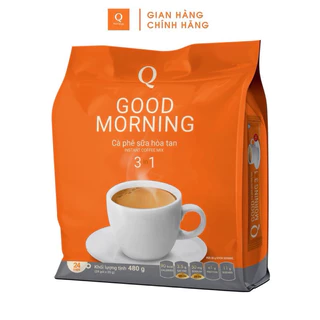 Caffe Hoà tan 3 in 1 Good Morning Trần Quang uống liền ( bịch 24 gói)