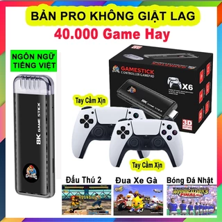Game Stick 4K Pro Tiếng Việt 40.000 Game Tay Cầm Xịn Mode PS5 Cài Sẵn 10.000 game Máy Chơi Game Cầm Tay Không Dây HDMI