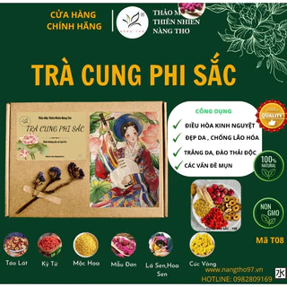 SET HỘP 30 gói trà CUNG PHI SẮC , hộp quà tặng thảo mộc dưỡng nhan , đẹp da , dưỡng dáng