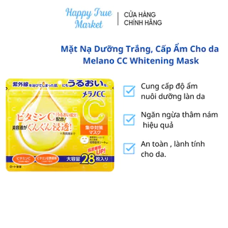 Mặt nạ dưỡng trắng, cấp ẩm cho da - Melano CC Whitening Mask 28pcs