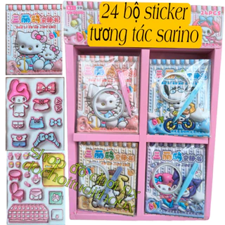 Hộp 24 bộ sticker 3D tương tác sarino Hello Kitty