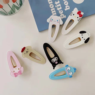 Kẹp tóc hoạt hình Sanrio Kuromi Melody Cinnamoroll Kitty Pompurin Pochacco dễ thương