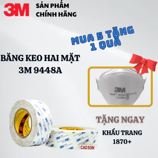 Băng keo 2 mặt 3M 9448A, Màu trong, mỏng 0.15mm