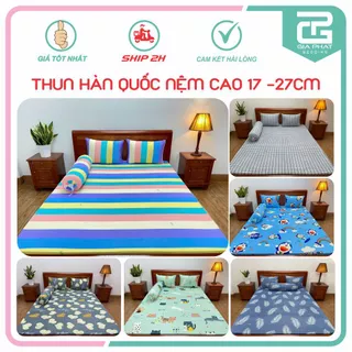 Ga lẻ Thun Lạnh Hàn Quốc nệm cao từ 17_27cm ( không áo gối )