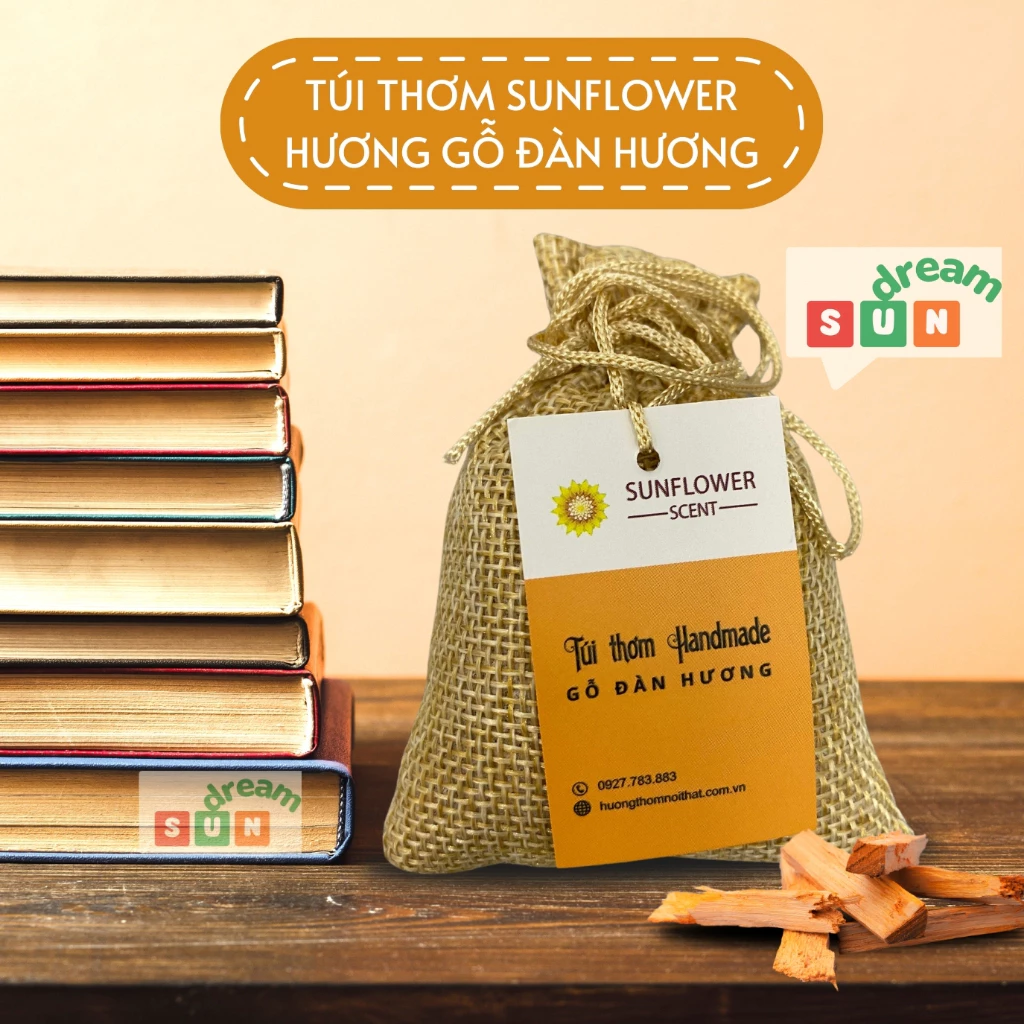 Túi Thơm Hương Gỗ Đàn Hương SunFlower Trầm Ấm Giúp Thư Giãn Giảm Căng Thẳng Và Thu Hút Tài Lộc Cho Bản Thân Và Gia Đình