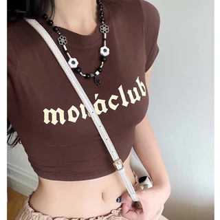 ÁO CROPTOP MONÁ CLUB NÂU