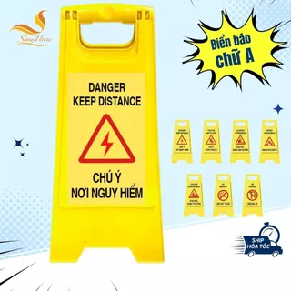 Biển báo chữ A nhiều chức năng, biển cảnh báo cấm đỗ xe, đang sửa chữa, trơn trượt, đang làm vệ sinh, khu vực nguy hiểm