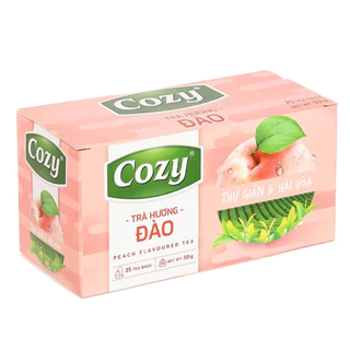 Trà Hương Đào Túi Lọc Cozy Thanh Nhiệt Tươi Mát Thơm Rõ Hương Đào Tự Nhiên (25 túi lọc x 2gr)