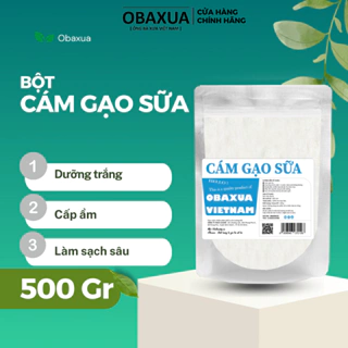 Bột cám gạo sữa [ 500Gr ] Obaxua nguyên chất hữu cơ- trắng da, dưỡng ẩm, mờ thâm sạm
