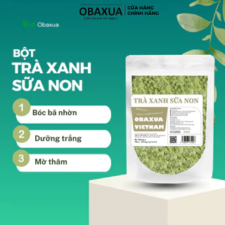 Bột trà xanh sữa non Obaxua - Mặt nạ bột giúp bóc bã nhờn, mờ thâm, dưỡng trắng