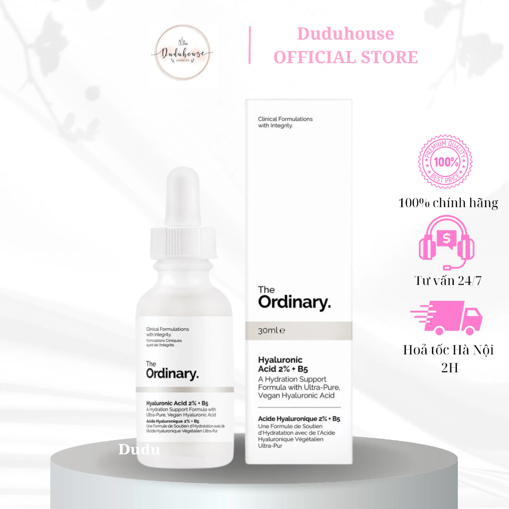 Tinh Chất The Ordinary Hyaluronic Acid 2% + B5 Cấp Ẩm và Phục Hồi 30ml Duduhouse