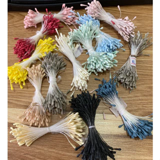 Set Nhụy hoa đầu tròn mờ Hàn Quốc 2mm nguyên liệu DIY (100 sợi nhụy)