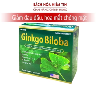 Viên uống  ginkgo biloba giúp hoạt huyết dưỡng não, giảm chóng mặt đau đầu, mất ngủ - Hộp 100v