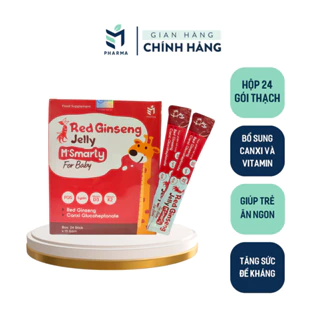 Thạch hồng sâm Msmarty Red Ginseng JeIIy Bổ Sung Canxi Và Vitamin Cho Bé Tăng Sức Đề Kháng - Hộp 24 Gói