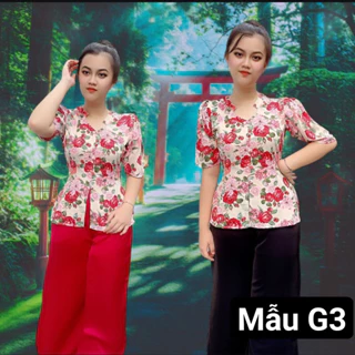 Áo BÀ BA Tay Ngắn - Cổ tim  BIGSIZE 55kg_73kg Vải ManGo