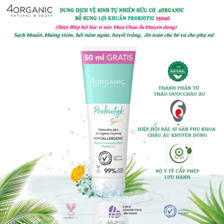 Dung dịch vệ sinh phụ nữ thảo dược 4organic bổ sung probiotic   250ml - Giúp sạch khuẩn, ngừa viêm nhiễm, nấm ngứa..