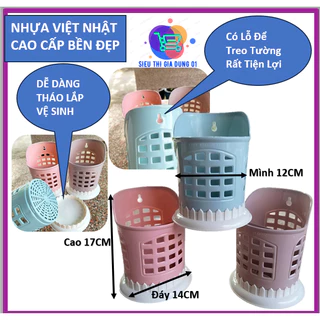 (Hàng Loại 1) Ống Đựng Muỗng Đũa Tròn 2 Ngăn 2712 Nhựa Việt Nhật Cao Cấp - Ống Đũa Thìa Nhà Bếp