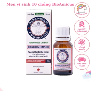 Men vi sinh 10 chủng BioAmicus Complete 10ml Chứa 10 Chủng Lợi Khuẩn, Hỗ Trợ Đường Ruột Cho Bé Dung Tích 10ML