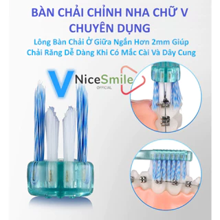 LỖI NHẸ Ở LÔNG - MỚI 100% - GIÁ TỐT - Bàn Chải Chỉnh Nha Chữ V, Bàn Chải Đầu Nhỏ, Bàn Chải Chuyên Dụng Cho Niềng Răng