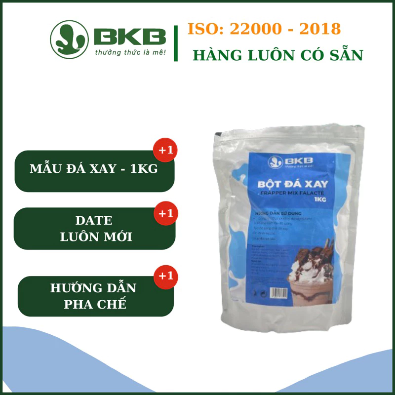 Bột đá xay frapper mix BKB gói 1kg hàng date tháng 6 dùng pha chế chống tách lớp cho đồ uống, đá xay