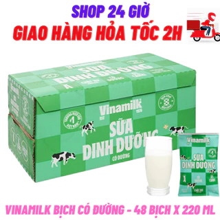 Thùng Sữa Bịch VINAMILK Có Đường