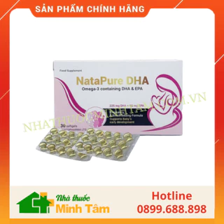 Natapure DHA | Bổ Sung DHA, EPA Cho Phụ Nữ Mang Thai & Cho Con Bú (Hộp 30 Viên)