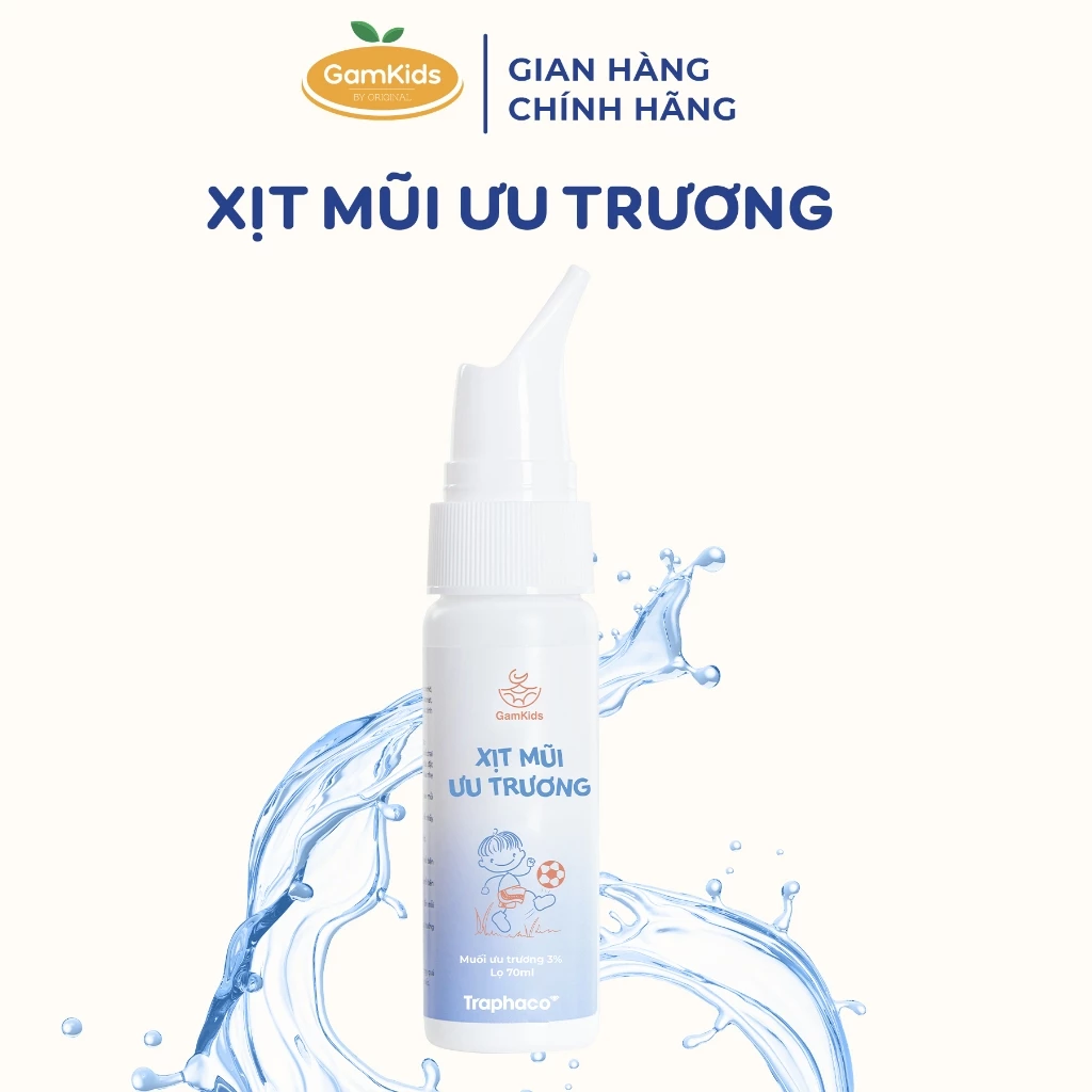 Xịt mũi Ưu Trương Gamkids - Giảm nghẹt mũi, khò khè ở trẻ nhỏ