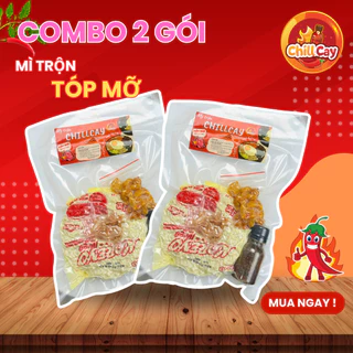 COMBO 2 Gói Mì trộn tóp mỡ CHILLCAY Mì gói sợi Hàn Quốc trộn sate tóp mỡ - hành phi, hương vị cay nồng SIÊU NGON