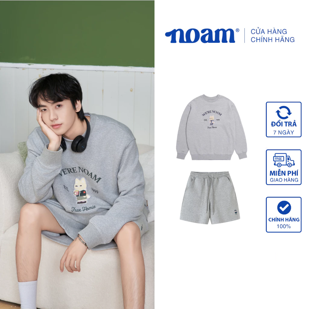 Set đồ Unisex Form rộng NOAM Sweater Nafox Mate - Vải nỉ mềm mịn