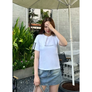 YU CHERRY | Áo thun Baby Tee nữ cotton 4 chiều tay ngắn Peace & Quiet Babytee YP026