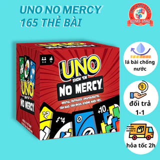 UNO NOMERCY cuộc chơi nâng cấp,UNO +10 luật chơi khắc nghiệt, trò chơi thẻ bài UNO 165 thẻ bài TOP BOARDGAME